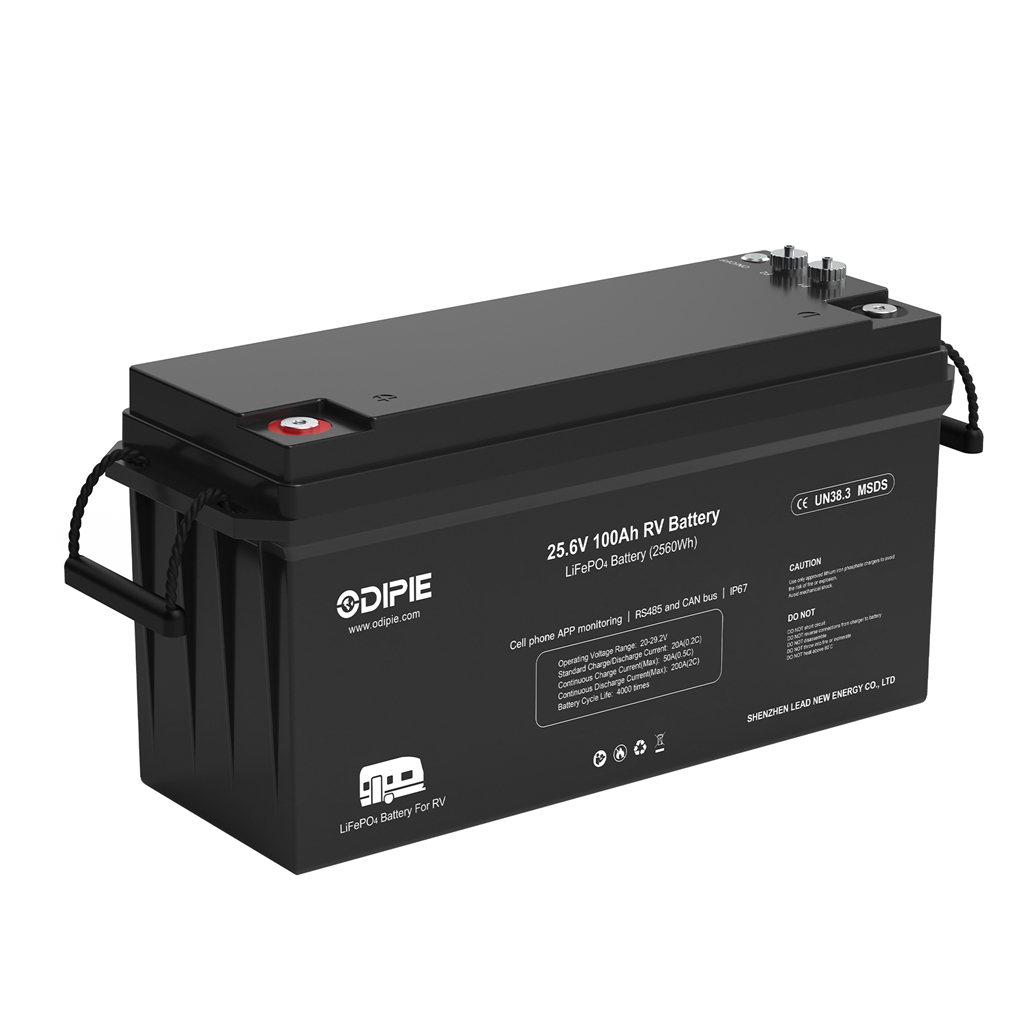 Lightweight 25.6V 100Ah LiFePO4 Battery for RV Solar Power Systems